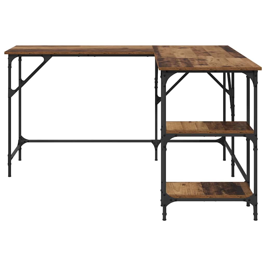 vidaXL Desk Old Wood 139 x 139 x 75 cm Engineered Wood