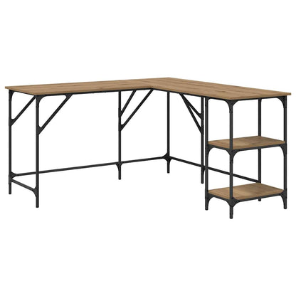 vidaXL Desk Artisan Oak Engineered Wood 139 x 139 x 75 cm