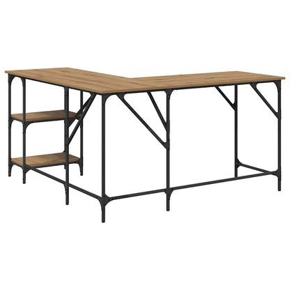 vidaXL Desk Artisan Oak Engineered Wood 139 x 139 x 75 cm
