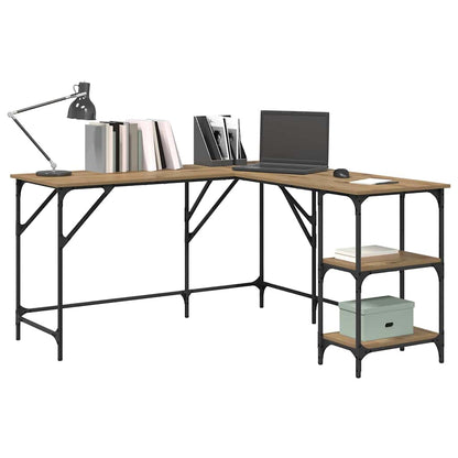 vidaXL Desk Artisan Oak 139 x 139 x 75 cm Engineered Wood