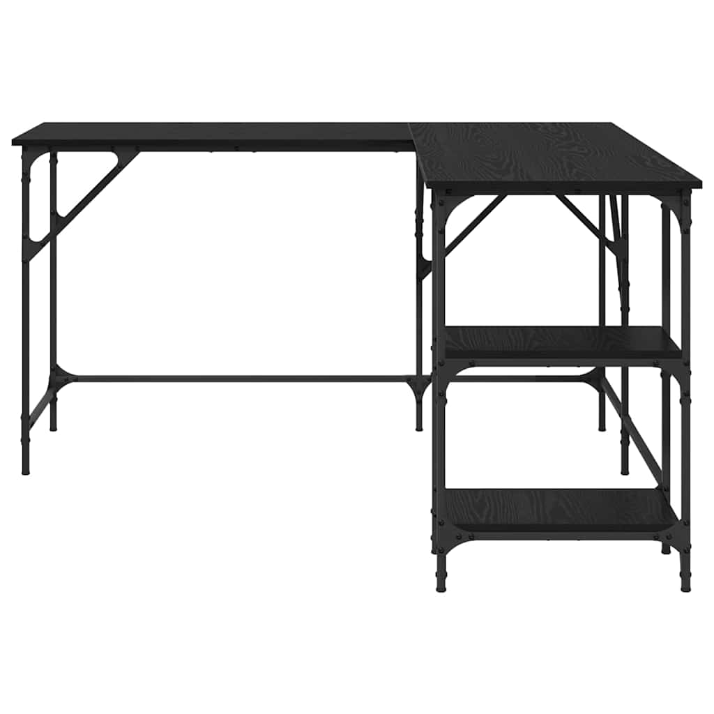 vidaXL Desk Black Oak 139 x 139 x 75 cm Engineered Wood