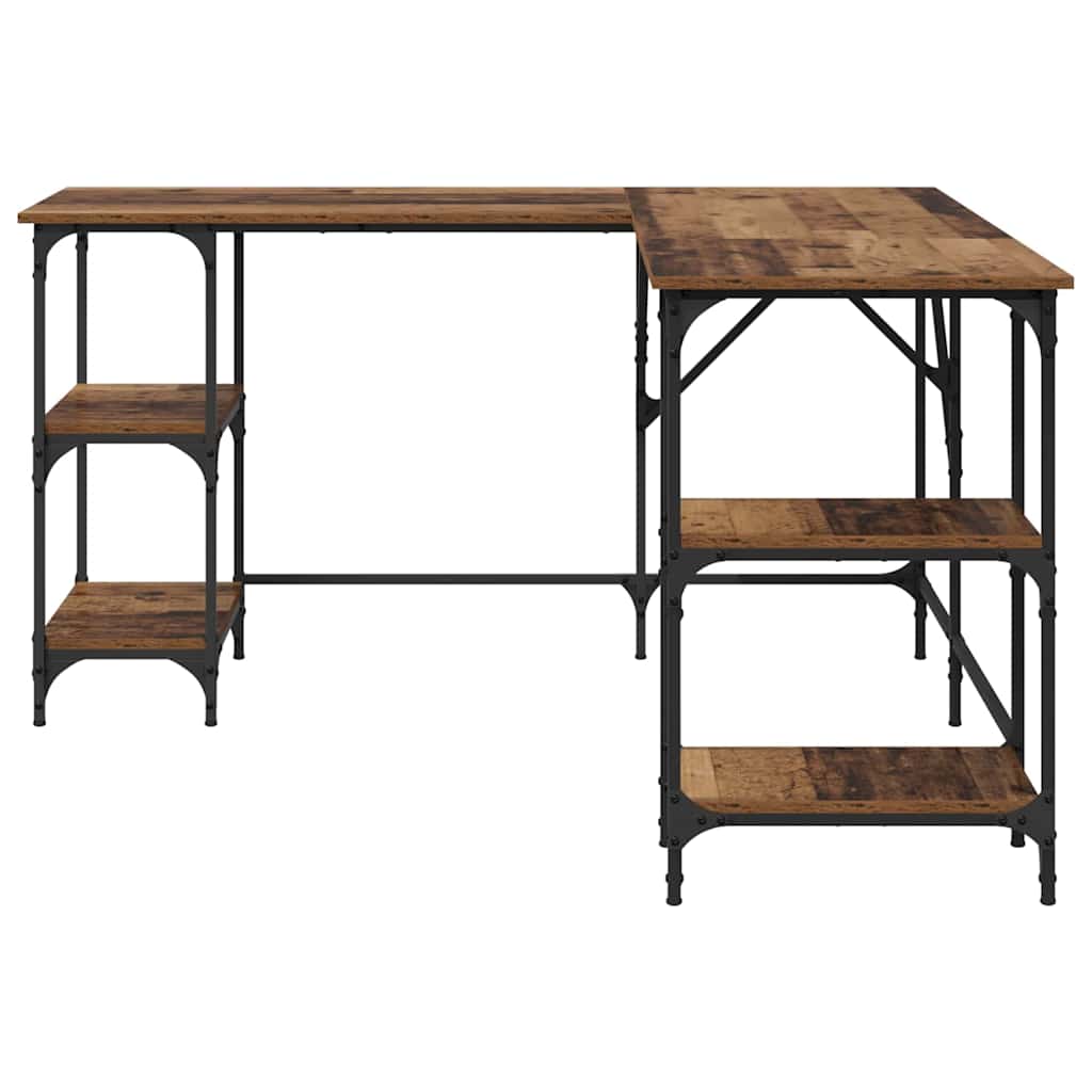 vidaXL Desk Old Wood 139 x 139 x 75 cm Engineered Wood