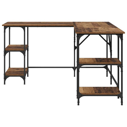 vidaXL Desk Old Wood 139 x 139 x 75 cm Engineered Wood