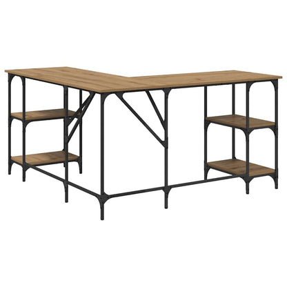 vidaXL Desk Artisan Oak Engineered Wood 139 x 139 x 75 cm