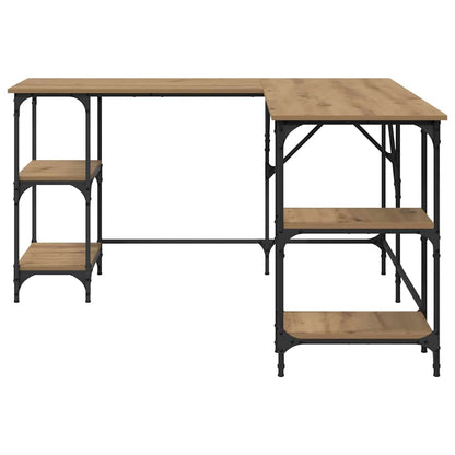 vidaXL Desk Artisan Oak Engineered Wood 139 x 139 x 75 cm
