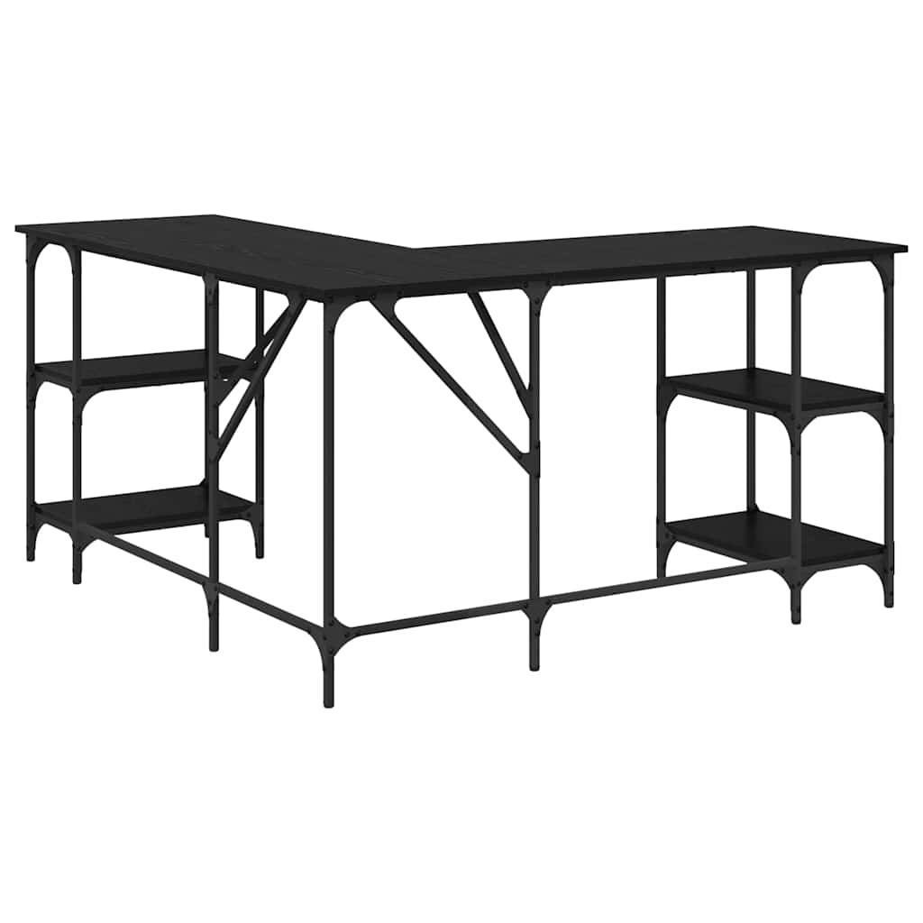vidaXL Desk Black Oak 139 x 139 x 75 cm Engineered Wood
