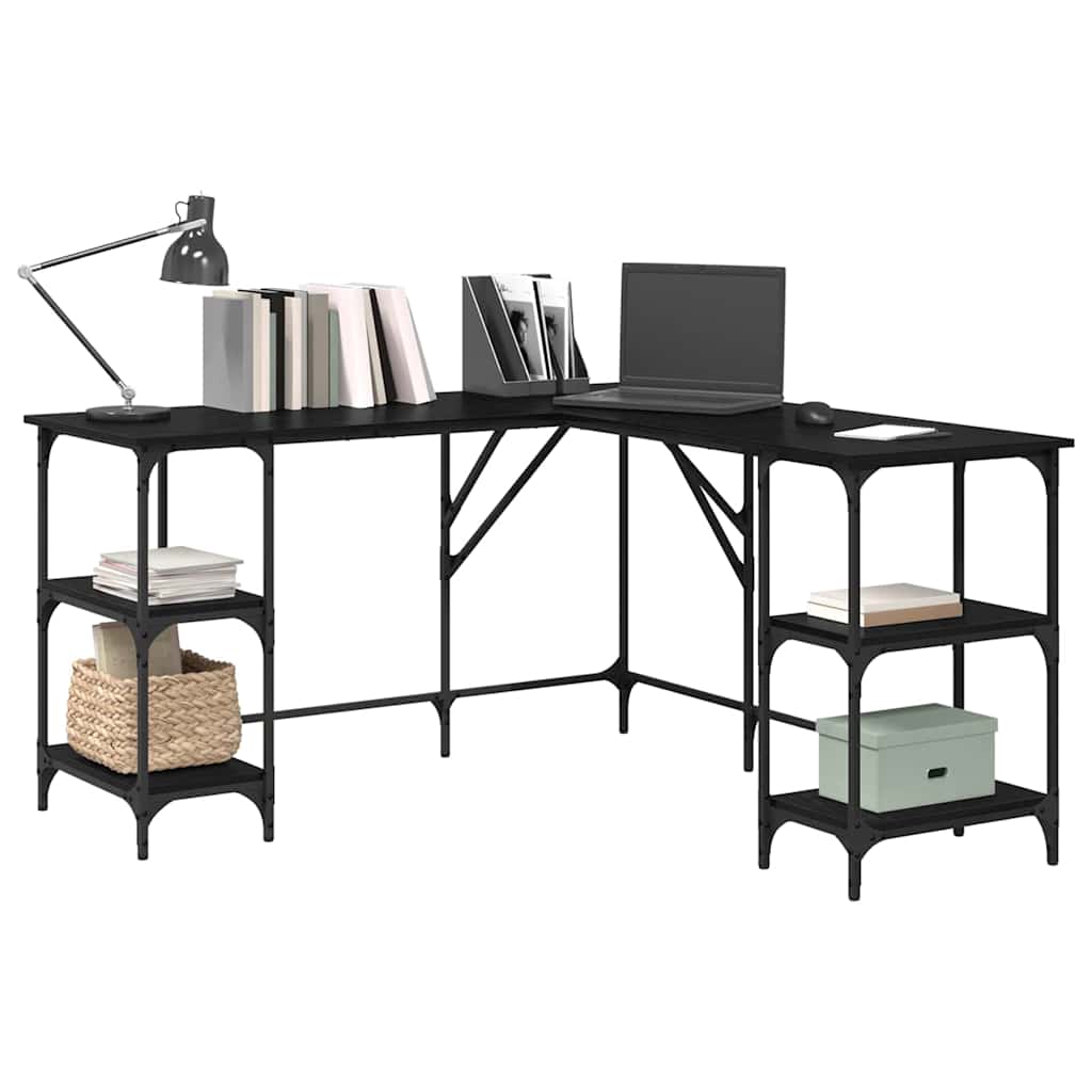 vidaXL Desk Black Oak 139 x 139 x 75 cm Engineered Wood