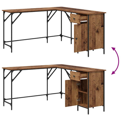 vidaXL Desk Old Wood 141 x 141 x 75 cm Engineered Wood