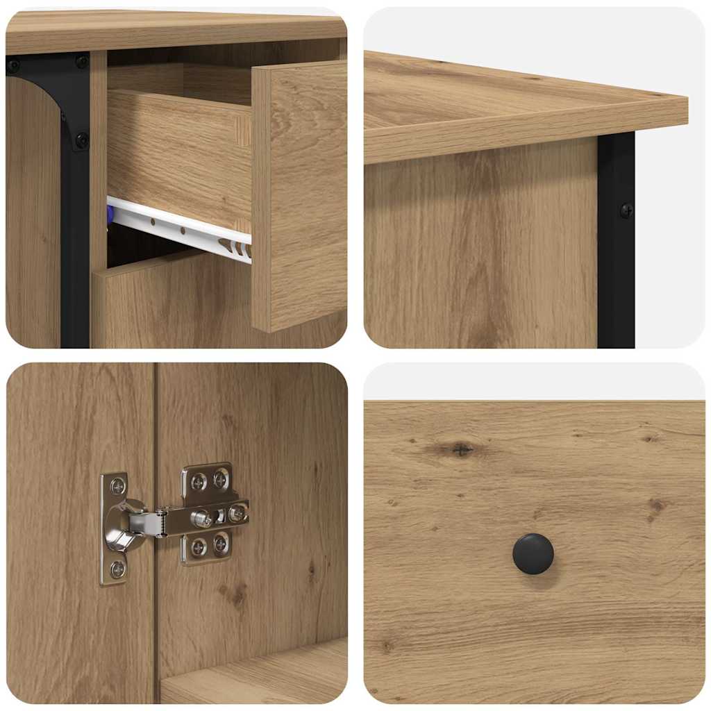 vidaXL Desk Artisan Oak 141 x 141 x 75 cm Engineered Wood