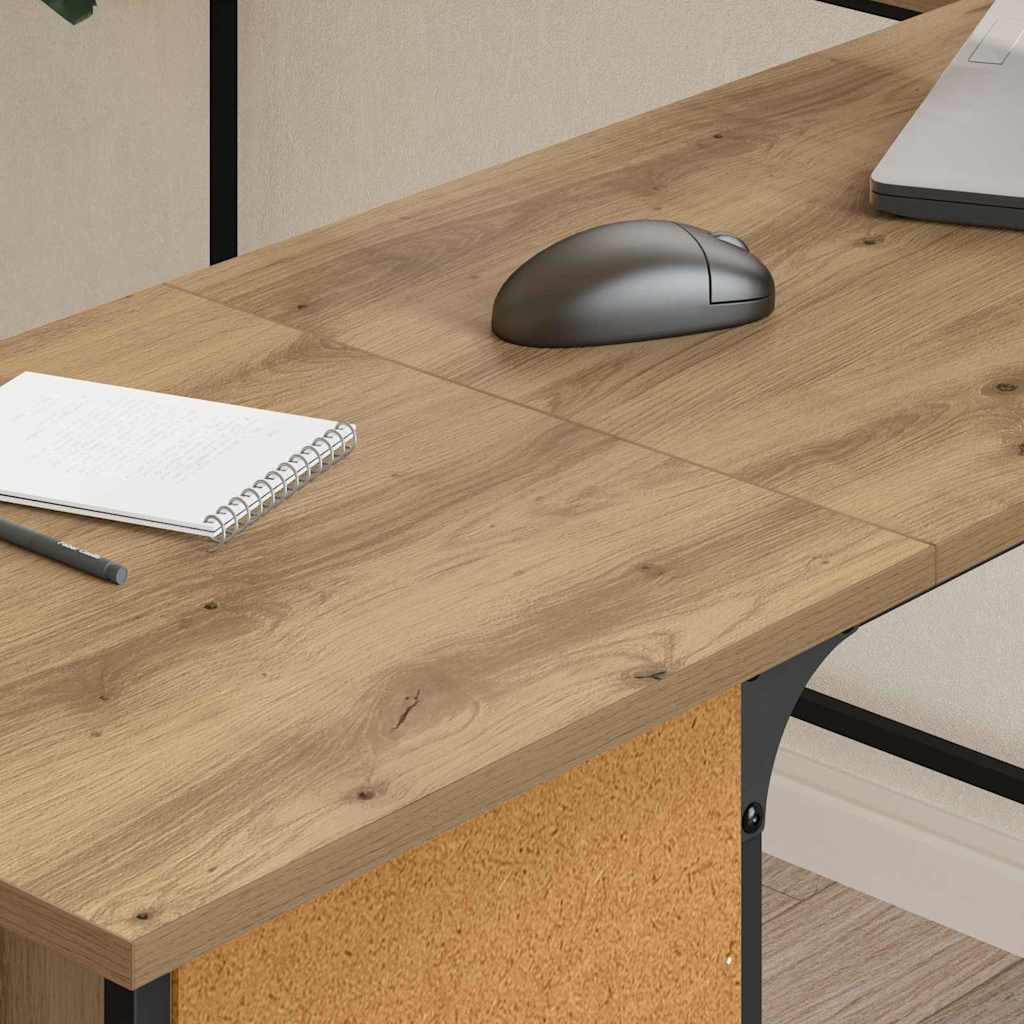 vidaXL Desk Artisan Oak 141 x 141 x 75 cm Engineered Wood