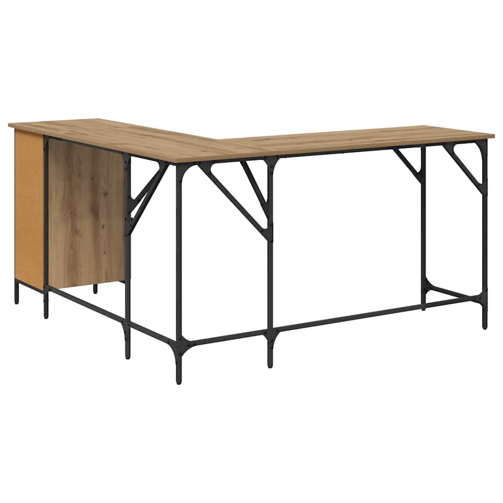 vidaXL Desk Artisan Oak 141 x 141 x 75 cm Engineered Wood