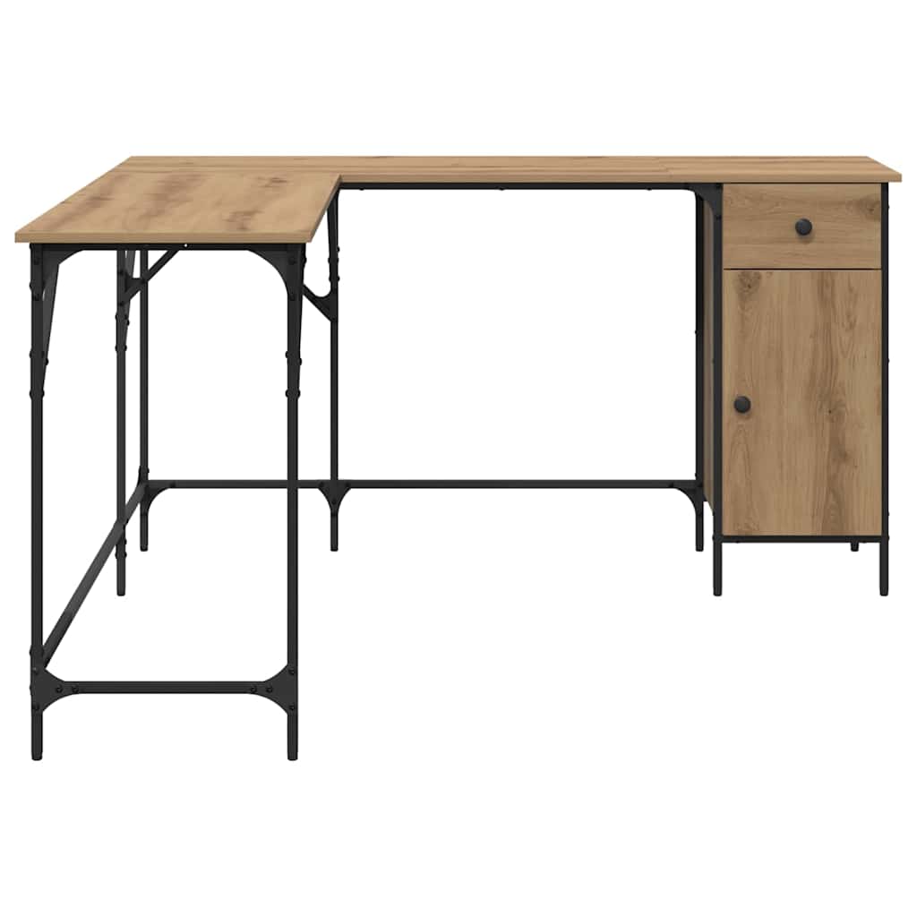 vidaXL Desk Artisan Oak 141 x 141 x 75 cm Engineered Wood