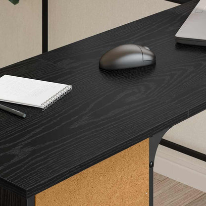 vidaXL Desk Black Oak Engineered Wood 141 x 141 x 75 cm