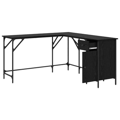 vidaXL Desk Black Oak Engineered Wood 141 x 141 x 75 cm
