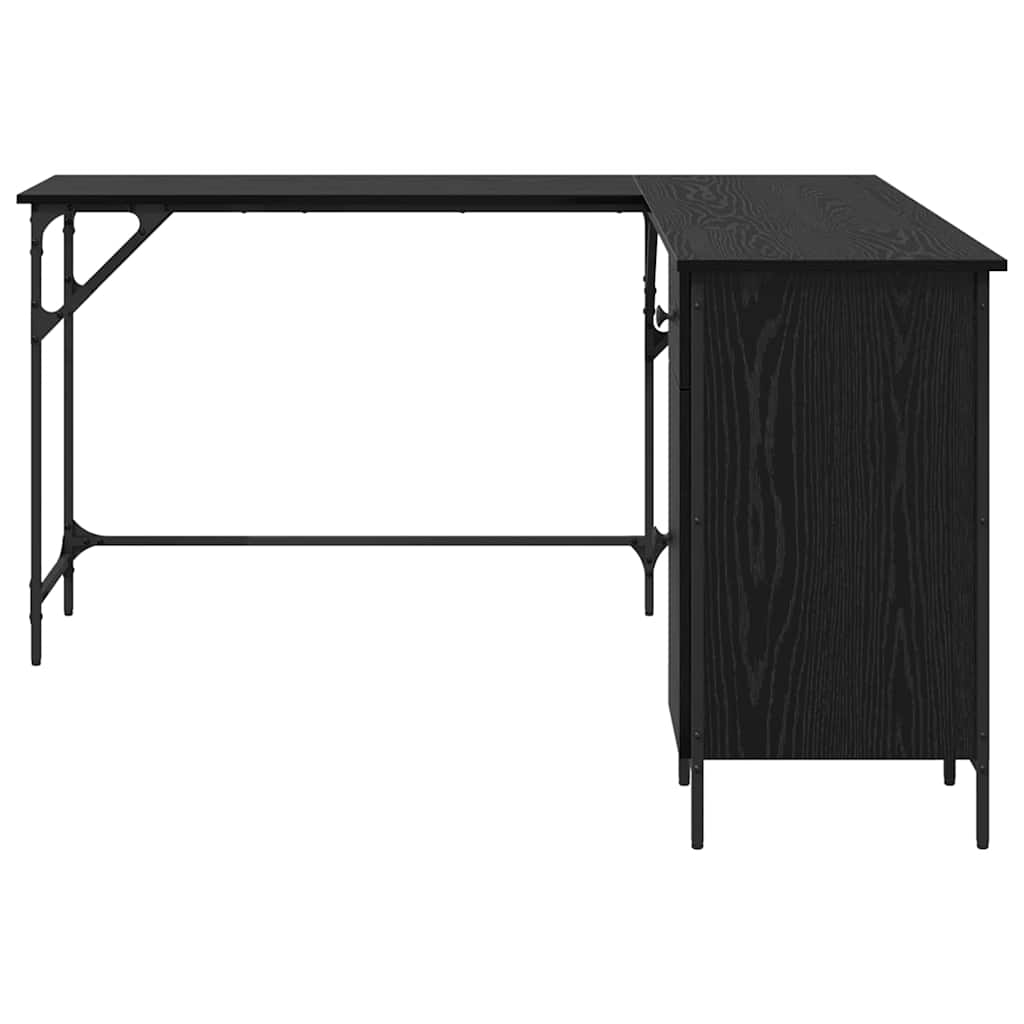 vidaXL Desk Black Oak Engineered Wood 141 x 141 x 75 cm