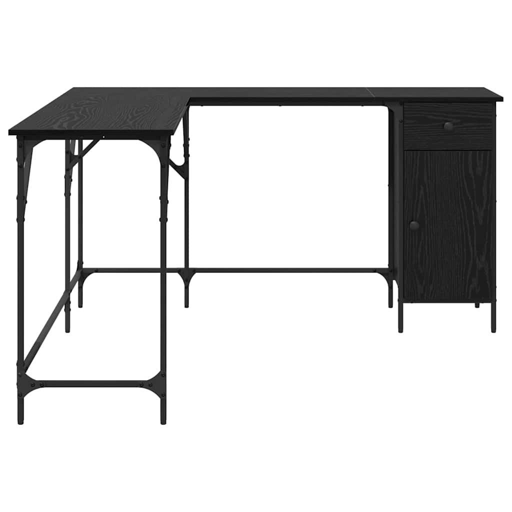 vidaXL Desk Black Oak Engineered Wood 141 x 141 x 75 cm