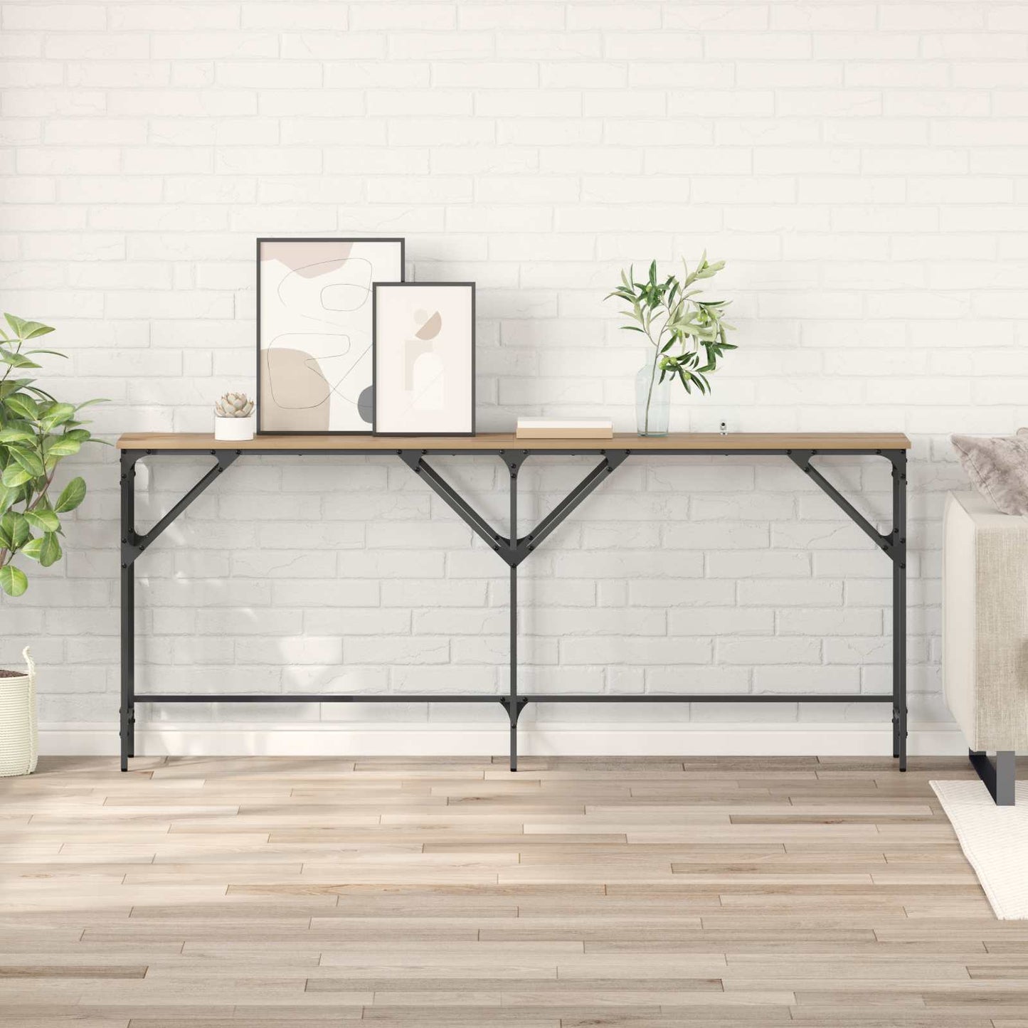 vidaXL Console Table Artisan Oak 180 x 30 x 75 cm Engineered Wood