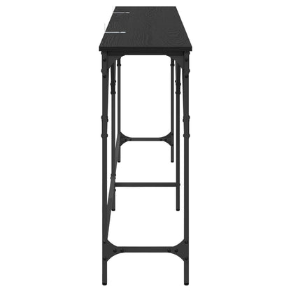 vidaXL Console Table Black Oak 180 x 30 x 75 cm Engineered Wood