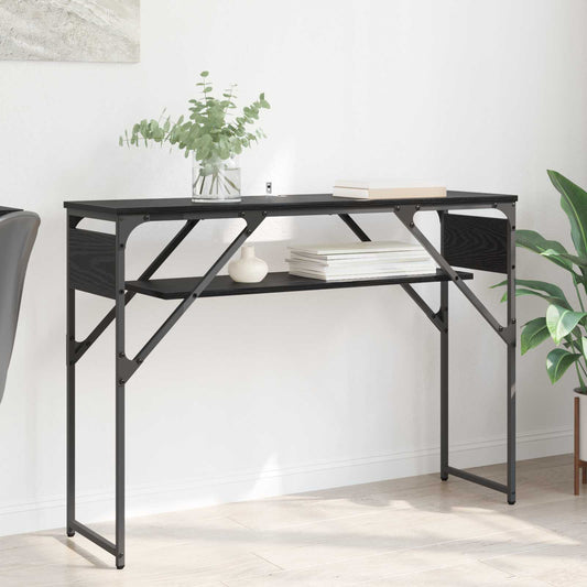 vidaXL ConsoleTable Black Oak 105x30x75cm Engineered Wood