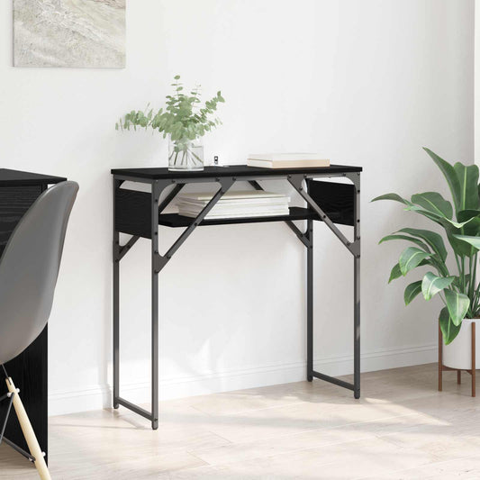 vidaXL ConsoleTable Black Oak 75x30x75cm Engineered Wood