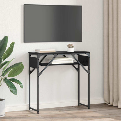 vidaXL ConsoleTable Black Oak 75x30x75cm Engineered Wood