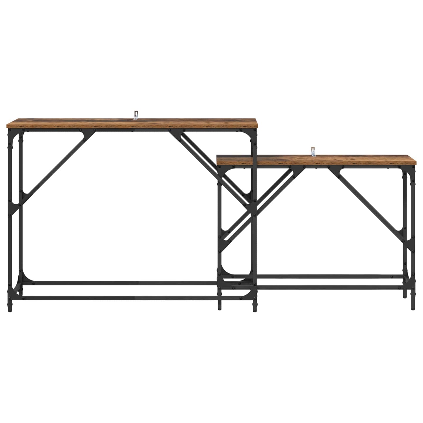 vidaXL Console Table 2 pcs Old Wood 100 x 28 x 75 cm Engineered Wood