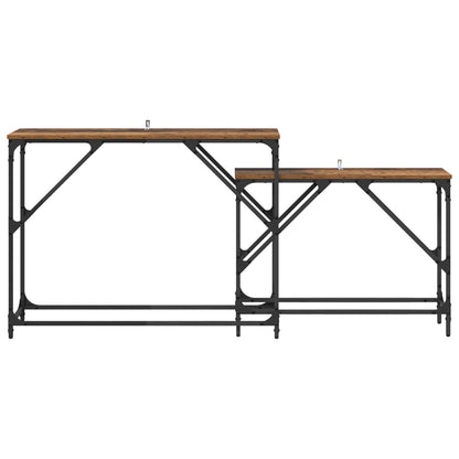 vidaXL Console Table 2 pcs Old Wood 100 x 28 x 75 cm Engineered Wood
