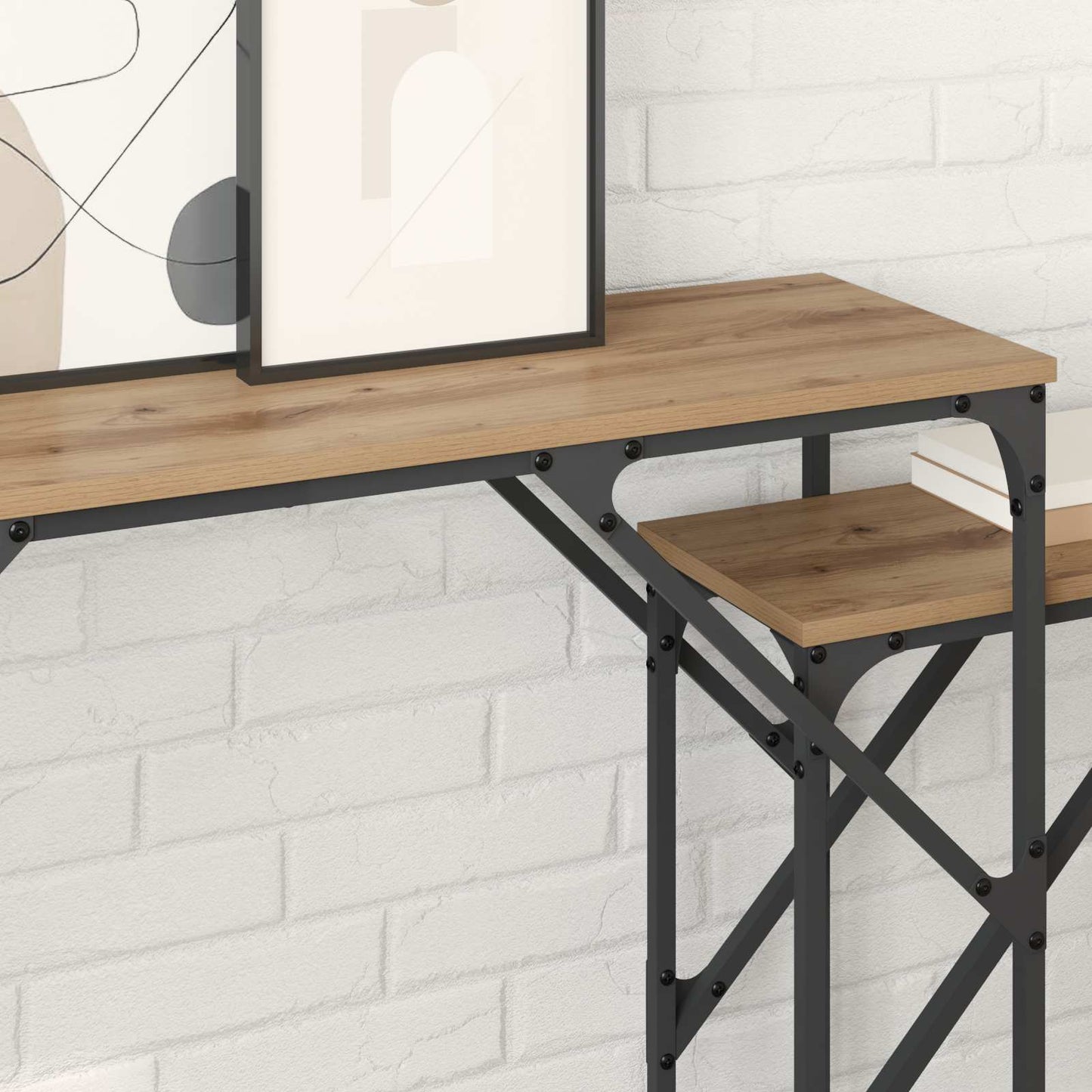 vidaXL Console Table 2 pcs Artisan Oak 100 x 28 x 75 cm