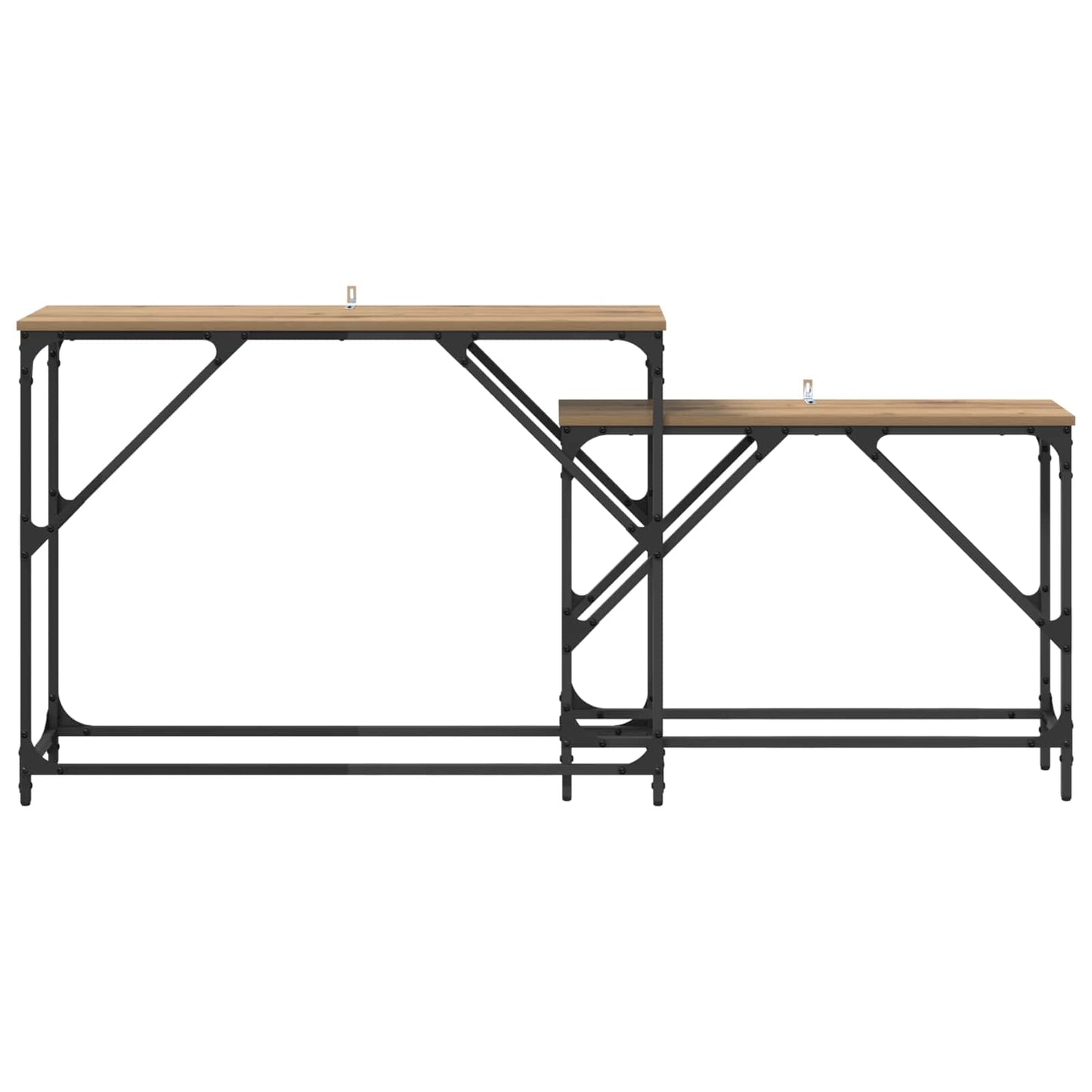 vidaXL Console Table 2 pcs Artisan Oak 100 x 28 x 75 cm