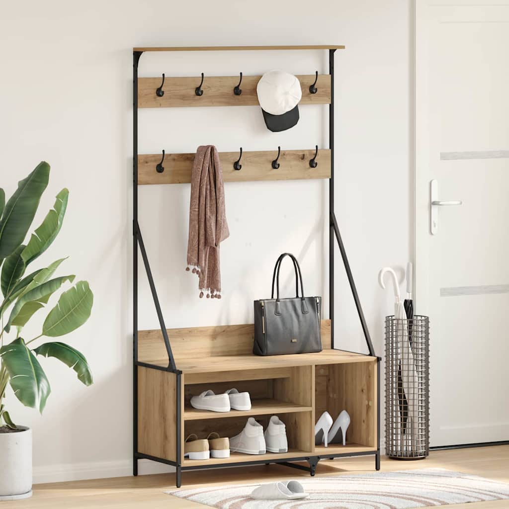 vidaXL Clothes Rack Artisan Oak 100 x 41 x 184 cm Engineered Wood