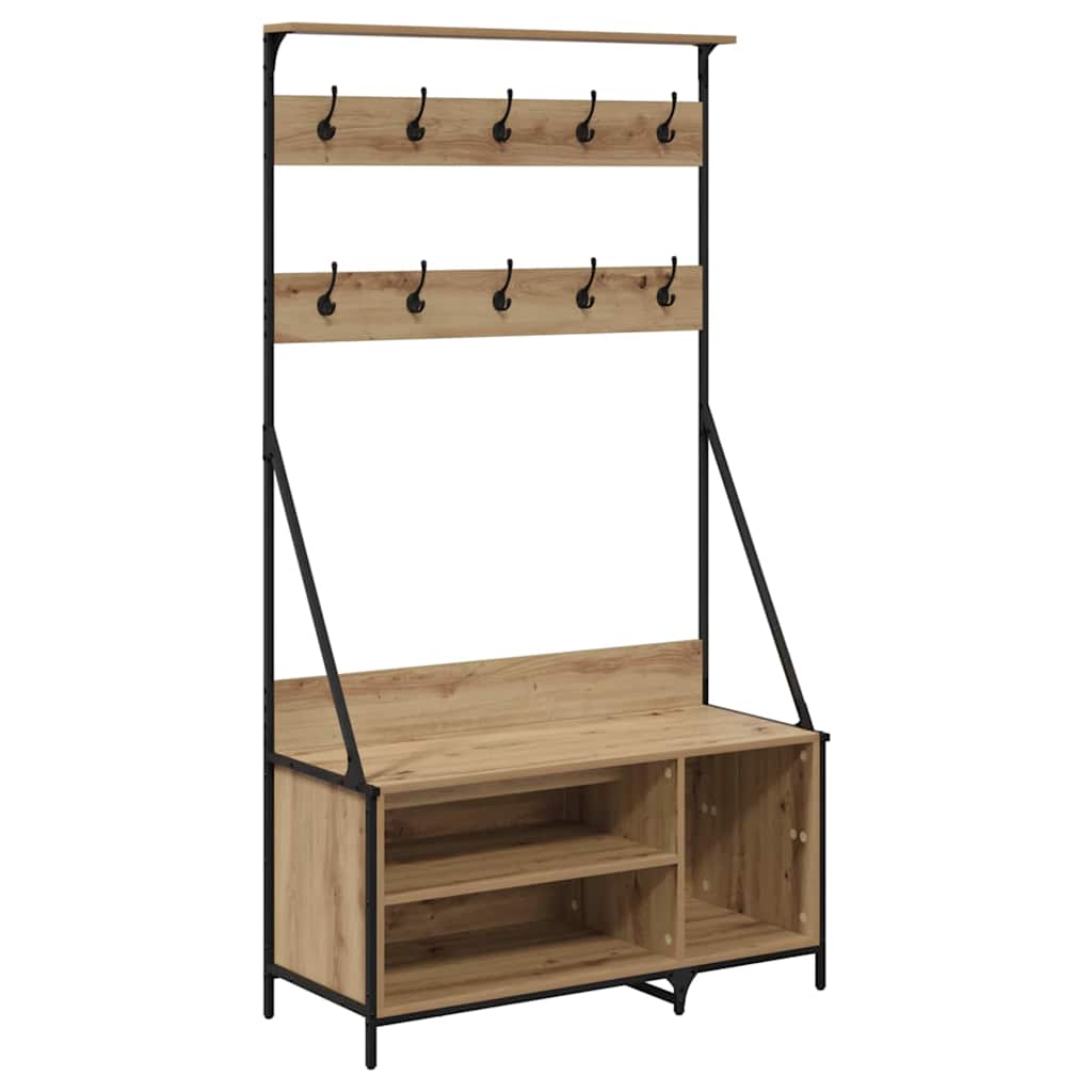 vidaXL Clothes Rack Artisan Oak 100 x 41 x 184 cm Engineered Wood