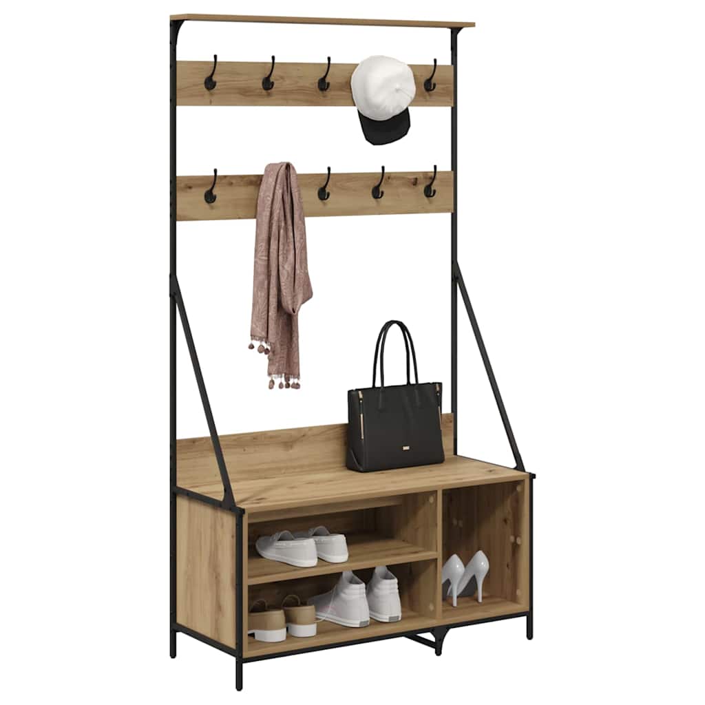 vidaXL Clothes Rack Artisan Oak 100 x 41 x 184 cm Engineered Wood