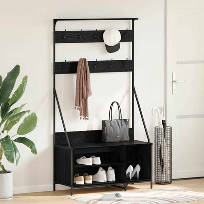 vidaXL Clothes Rack Black Oak 100 x 41 x 184 cm Engineered Wood