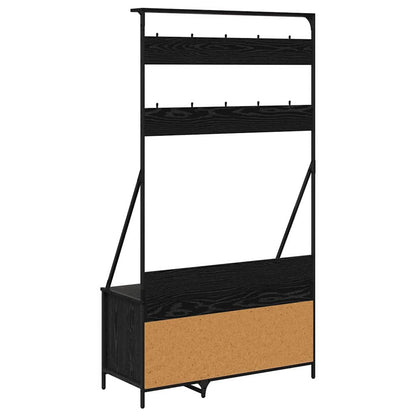 vidaXL Clothes Rack Black Oak 100 x 41 x 184 cm Engineered Wood