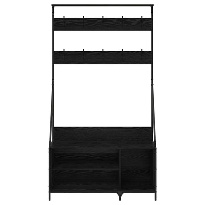 vidaXL Clothes Rack Black Oak 100 x 41 x 184 cm Engineered Wood