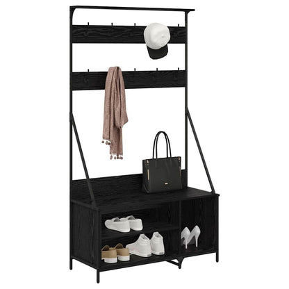vidaXL Clothes Rack Black Oak 100 x 41 x 184 cm Engineered Wood