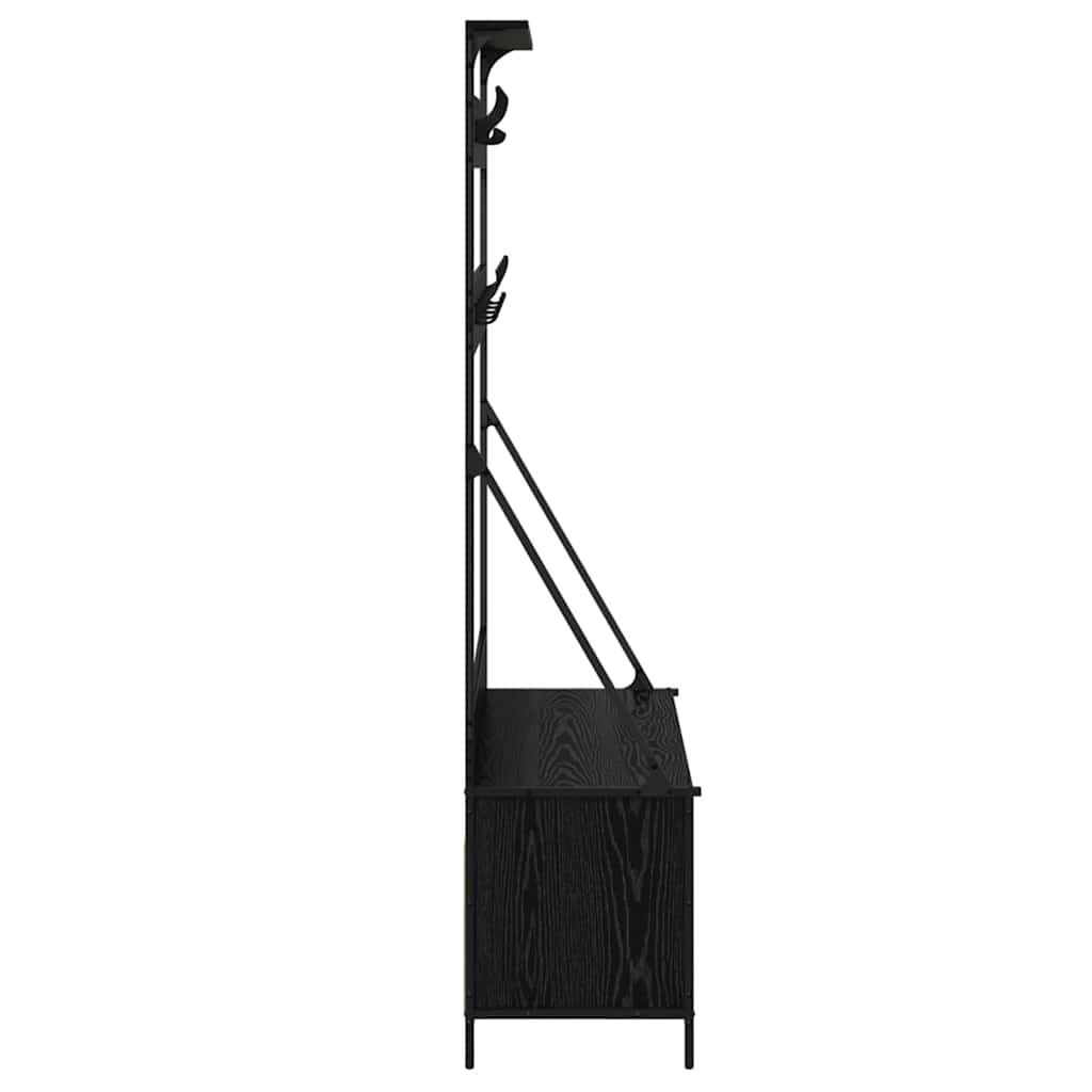 vidaXL Clothes Rack Black Oak 100 x 41 x 184 cm Engineered Wood