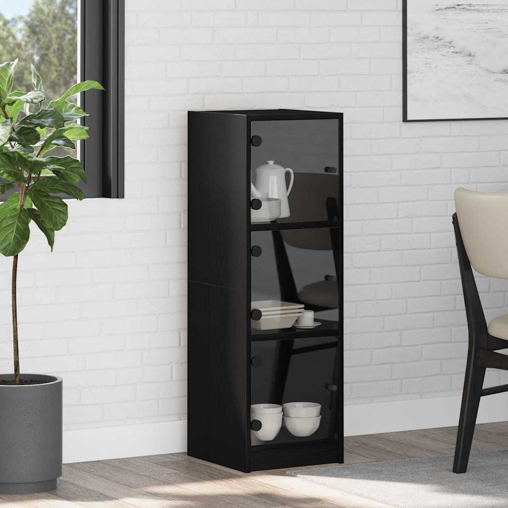 vidaXL Highboard Black Oak 35 x 37 x 109 cm Engineered Wood