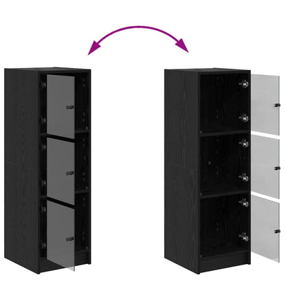 vidaXL Highboard Black Oak 35 x 37 x 109 cm Engineered Wood