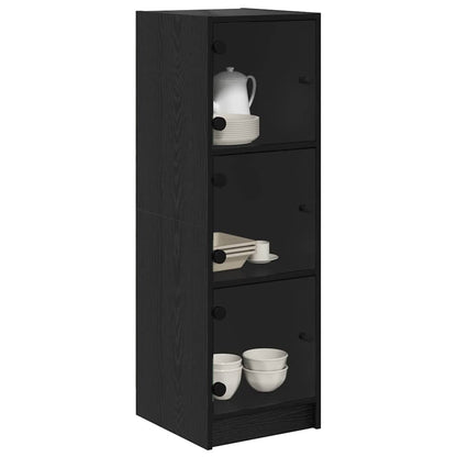vidaXL Highboard Black Oak 35 x 37 x 109 cm Engineered Wood