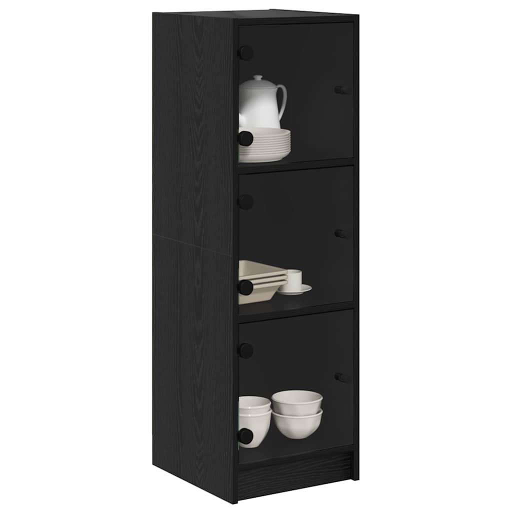 vidaXL Highboard Black Oak 35 x 37 x 109 cm Engineered Wood