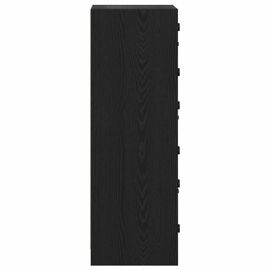 vidaXL Highboard Black Oak 35 x 37 x 109 cm Engineered Wood