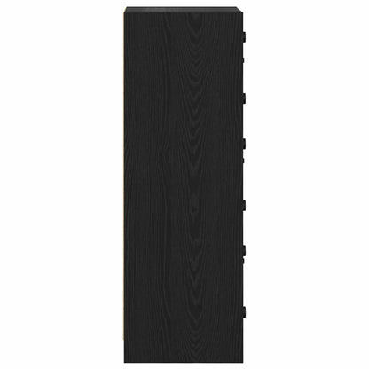 vidaXL Highboard Black Oak 35 x 37 x 109 cm Engineered Wood
