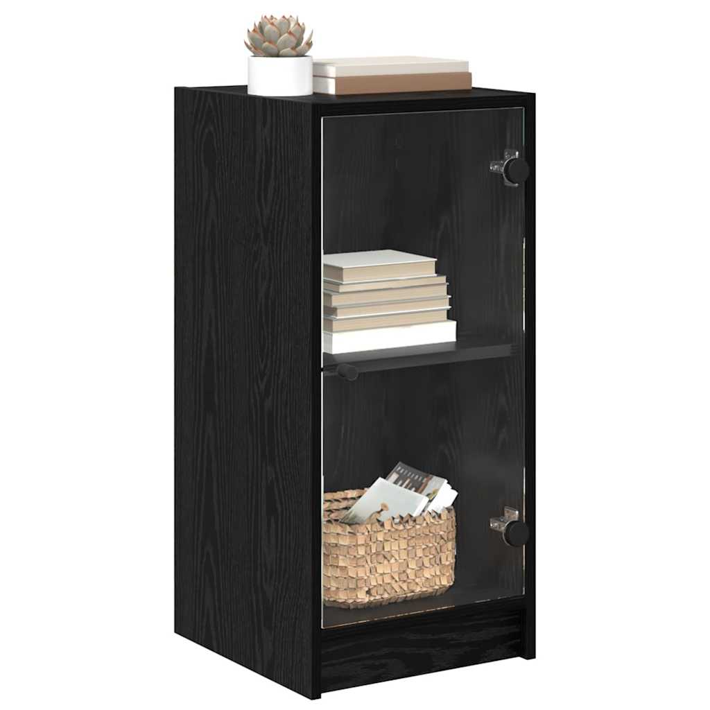 vidaXL Sideboard Black oak 35 x 37 x 76 cm Engineered wood