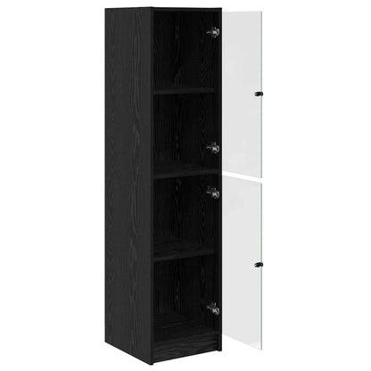 vidaXL Highboard Black Oak 35 x 37 x 142 cm Engineered Wood