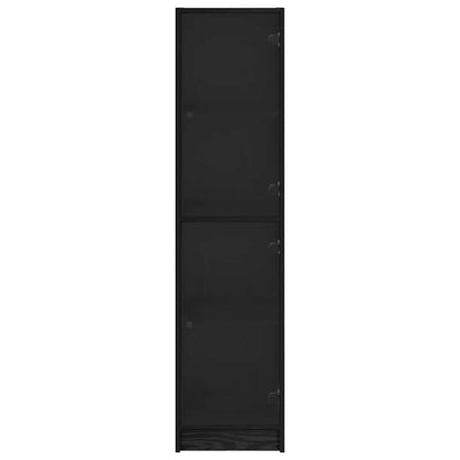 vidaXL Highboard Black Oak 35 x 37 x 142 cm Engineered Wood