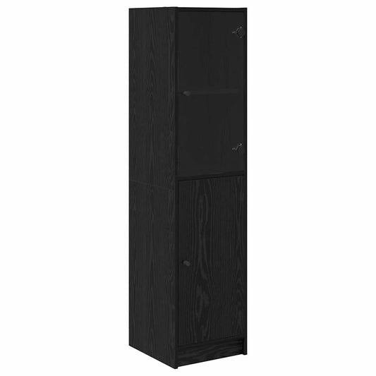 vidaXL Highboard Black Oak 35 x 37 x 142 cm Engineered Wood