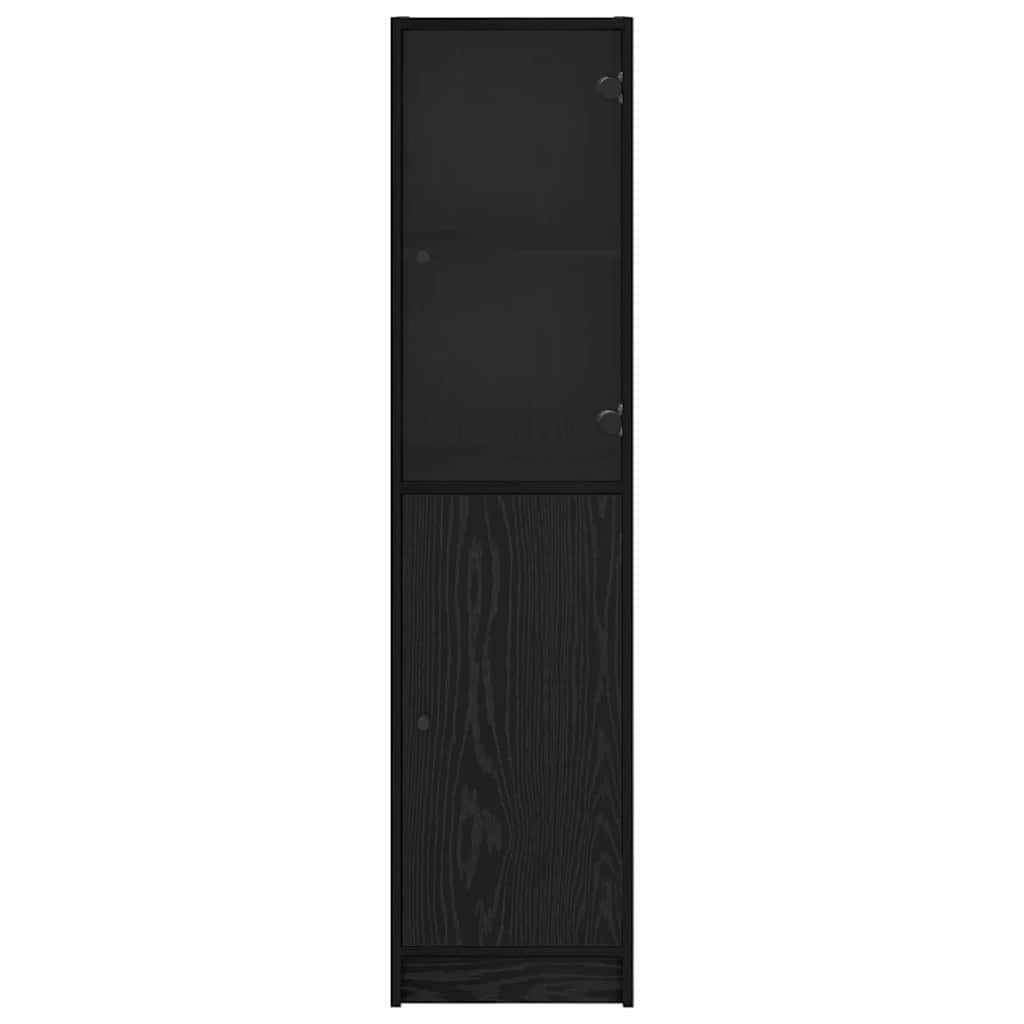vidaXL Highboard Black Oak 35 x 37 x 142 cm Engineered Wood