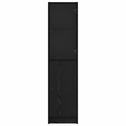 vidaXL Highboard Black Oak 35 x 37 x 142 cm Engineered Wood