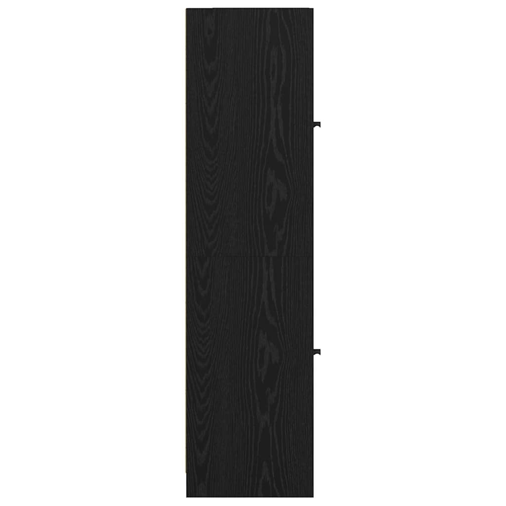 vidaXL Highboard Black Oak 35 x 37 x 142 cm Engineered Wood
